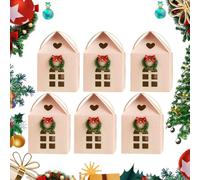 Christmas Wonderland Cottage Gift Box-Instantly Elevates The Present,Multi Pack 3D Pop Up Christmas House Gift Boxes,Paper Treat Boxes for Holiday Party Favors,Festive Bags Decoration (Pink,6PCS)