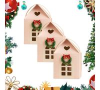 Christmas Wonderland Cottage Gift Box-Instantly Elevates The Present,Multi Pack 3D Pop Up Christmas House Gift Boxes,Paper Treat Boxes for Holiday Party Favors,Festive Bags Decoration (Pink,3PCS)