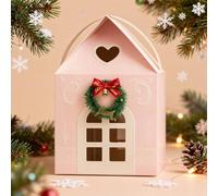 Christmas Wonderland Cottage Gift Box-Instantly Elevates The Present,Multi Pack 3D Pop Up Christmas House Gift Boxes,Paper Treat Boxes for Holiday Party Favors,Festive Bags Decoration (Pink,1PC)