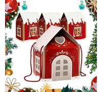 Christmas Wonderland Cottage Gift Box-Instantly Elevates The Present,Multi Pack 3D Pop Up Christmas House Gift Boxes,Paper Treat Boxes for Holiday Party Favors,Festive Bags Decoration (Red,3PCS)