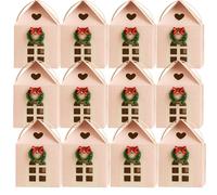 Christmas Wonderland Cottage Gift Box, Large Holiday Cottage Box with Handle, Real Estate Agent Gifts Houses Shaped Paper Bag, Party Favors(White,12-PCS)