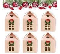 Christmas Wonderland Cottage Gift Boxes, 3D Pop Up Christmas House Treat Boxes with Handle, Paper Candy Cookie Boxes for Holiday Party Favors, Goodie Bags & Festive Decorations