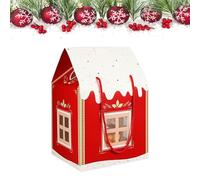 Christmas Wonderland Cottage Gift Boxes, 3D Pop Up Christmas House Treat Boxes with Handle, Paper Candy Cookie Boxes for Holiday Party Favors, Goodie Bags & Festive Decorations