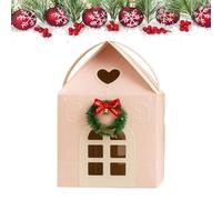 Christmas Wonderland Cottage Gift Boxes, 3D Pop Up Christmas House Treat Boxes with Handle, Paper Candy Cookie Boxes for Holiday Party Favors, Goodie Bags & Festive Decorations