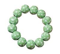Christmas Wood Bead Bracelets | Red, Green, Pink Wrap Bracelets with Snowflake and Elk Prints, Ideal Gifts for Men and Women