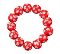 Christmas Wood Bead Bracelets | Red, Green, Pink Wrap Bracelets with Snowflake and Elk Prints, Ideal Gifts for Men and Women