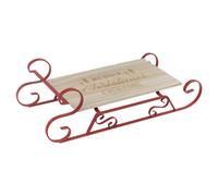 Christmas Wood & Metal Large Red Sledge Serving Snack Platter Tray