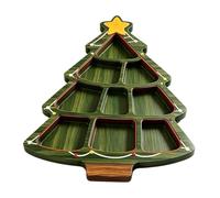 Christmas Wood Snack Tray, Festive Divided Holiday Serving Platter | Charming divided wooden tray for holiday , desserts, and appetizers, perfect for festive gatherings and seasonal partie