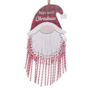 Christmas Wooden Advent Calendar for Christmas Countdown Reusable Santa Design Home Wall Hanging Includes 24 Candy Canes Holiday Tradition (B, A)