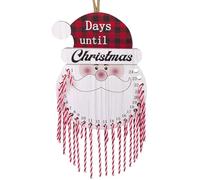 Christmas Wooden Advent Calendar for Christmas Countdown Reusable Santa Design Home Wall Hanging Includes 24 Candy Canes Holiday Tradition (A, A)
