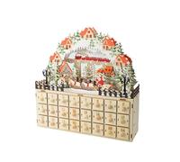 Christmas Wooden Advent Calendar Light up with 24 Drawers Xmas Desktop Decor