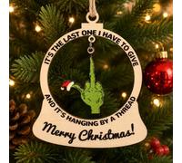 Christmas Wooden Bell Ornaments,Humorous Hanging Christmas Tree Decorations | Novelty Bell Shaped Christmas Hanging Tree Ornaments, White Elephant Gift