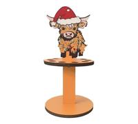 Christmas Wooden Coin Purse Christmas Wallet - Highland Cow Shaped Coin Purse with 10 Holes | Christmas Ornament Holiday Table Decoration Crate Holder for Placing, , Se référer au descriptif, Refer