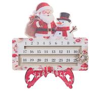 Christmas Wooden Countdown Blocks Santa Snowman Desk Decor