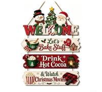 Christmas Wooden Door Sign 0.5cm Thick JOY HAPPY Festive Holiday Mountable | Solid wood construction with precision cutting Multiple mounting options including back rope and hooks Warm touch for indoor