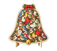 Christmas Wooden Jigsaw Puzzles with Stand, 20cm Holiday Puzzle Table Decor | Colorful Wood Jigsaw Puzzles with Unique Christmas Design, Cozy Santa Snowman Jigsaw Puzzle Gifts for Kids & Adults