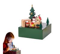 Christmas Wooden Music Box | Musical Box Magnetic Train Holiday Displays Desktop Handicrafts - Moving Train Music Lightweight Indoor Collectible Decor Stylish for Lovers