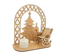 Christmas Wooden Ornament - Rocking Tealight, Memory Chair | Bandlers Salught with Decorative Feature for Porch Scenario and Bedside Table Office Cabinet Use Offering
