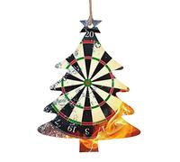 Christmas Wooden Ornaments,Dart Board Printed Christmas Tree Shape Christmas Decorations For Home,Farmhouse,Party,Xmas Decor