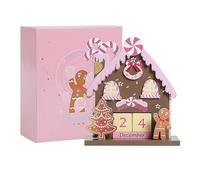Christmas Wooden Perpetual Blocks Calendar, Brown Wood Month Date Display Blocks, Cute Christmas Block Calendar for Desk, Xmas Calendars for Home Ornament Festival Decor Accessories