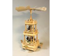 Christmas Wooden Pyramid 2-Tier Miners' Procession Height Approx. 45cm New