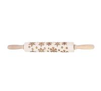 Christmas Wooden Rolling Pins Engraved Embossing Dough Pin with Snowflake Pattern Baking Tool