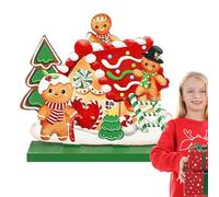 Christmas Wooden Table Decorations | Ginger Breadman Table Ornament | Merry Christmas Sign | Decorative Table Sign | Holiday Home Décor | Decorative Sign For Home Mantle Shelf Home Decoration