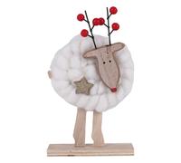 Christmas Wooden Wool Felt Decoration Santa Claus Ornament Tree Desktop C