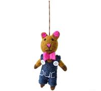 Christmas Wool Felt Hanging Ornaments, Felt Reindeer Christmas Hanging Decoration Handmade For Tree, Wreaths Decorations(Little Bear)