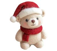 Christmas Wool Felt Santa Claus,Felted Santa Claus bear Rabbit Gingerbread Man Critter Ornament,Great as Christmas Home Decor, Unique & Funny Gift,for DIY Garlands Home Decoration（Finished product）