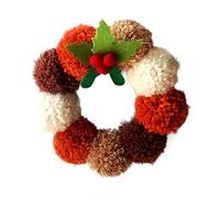 Christmas Wool Pompom Garland Christmas Decorations Stairs Doors Windows Car Hanging Hanging Decorations Small Gifts Wreaths for Front Door Uk (C, A)