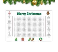 Christmas Word Puzzle Poster, Seasonal Family Game, 31x19 Inch Interactive Poster, Paper Material Holiday Activity, Word Search Game With Fun Design, Farmhouse Use For School Hotel Living Room