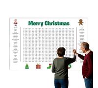 Christmas Word Puzzle Poster - Seasonal Word Search Game, 31x19 Inch Interactive Puzzle for Family Fun, Paper Wall Chart with Festive Design, Party Activity, Words Challenge Poster for Living Room