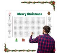 Christmas Word Puzzle - Seasonal Party Interactive Game, Poster Size Christmas Word Search, Farmhouse Office School Apartment Hotel, Dining Room Living Room Family Item