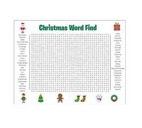 Christmas Word Search Poster, Activity Posters Game For Families, Giant 31.5x20 Wall Game, Poster-size Word Search, For Christmas Parties, Classroom Activities,Holiday Entertainment