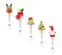 Christmas Work Badge Accessory with Retractable Reel Clip, Set 2