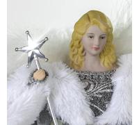Christmas Workshop 12" Silver & White Dress Tree Top Angel
