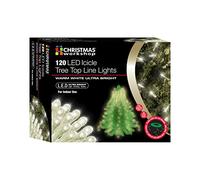 Christmas Workshop 120 Acrylic Icicle Drops Tree Top String Lights Warm White, Metal