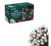 Christmas Workshop 200 LED Battery Operated Timer Lights - White