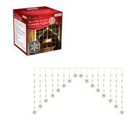 The Christmas Workshop Curtain Lights/Indoor/Outdoor Christmas Decorations/Warm White / 2m Festive String Lights/Mains Operated (Snowflake Curtain Lights)