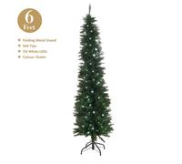 Christmas Workshop 6ft Green Pre-Lit Slim Line Christmas Tree