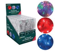 Christmas Workshop Battery Operated 20 LED String Lights - 12xMulti/6xRed/6xBlue