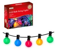 The Christmas Workshop 73719 LED Globe String Lights / 25 x Outdoor Christmas Lights / IP44 Waterproof/Connectable Design/Multi-Coloured Light Colour