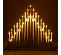 Christmas Workshop 33 White Fairy Light Silver Candle Bridge