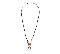 Christmas Woven Necklace Rope Children's Colorful Christmas Tree Santa Necklace (Black, One Size)