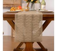 Christmas Woven Table Runner, 11.81*72.05'' Christmas Tassels Tables Runners Boho Rustic Dining Tablecloth Decoration for Home Wedding Holiday Party