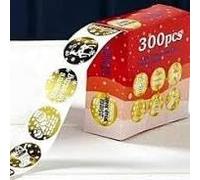 christmas wrap seals 300pcs gold stickers