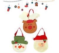Christmas Wrapping Bags | 3 Piece Container with Handle | Christmas Felt Treat Bags,for Children Teachers Goodie Decoration Holiday Shopping Winter