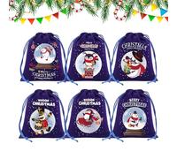 Christmas Wrapping Bags,6 Piece Reusable Pouch Drawstring | Christmas Candy Bag,for Birthday Kids Party Wedding Candy Holiday