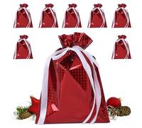 Christmas Wrapping Bags | 8-Piece Christmas Goodie Drawstring Bags,Reusable Stocking Stuffers Party Favors for Jewelry Wedding Treats Snacks Tree Goodie Friends Kids